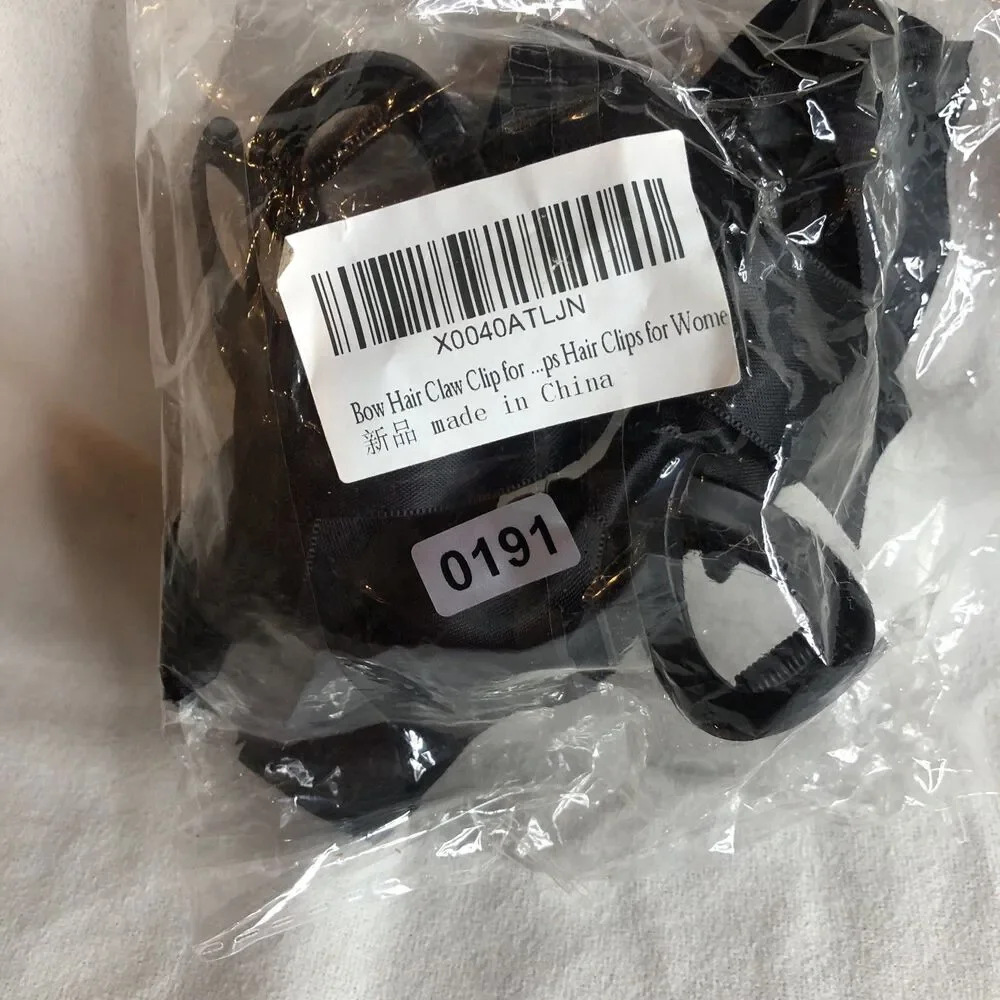 Bow Claw Clips, Matte Silky Satin Bows for Thin, Thick, or Curly Hair NIP